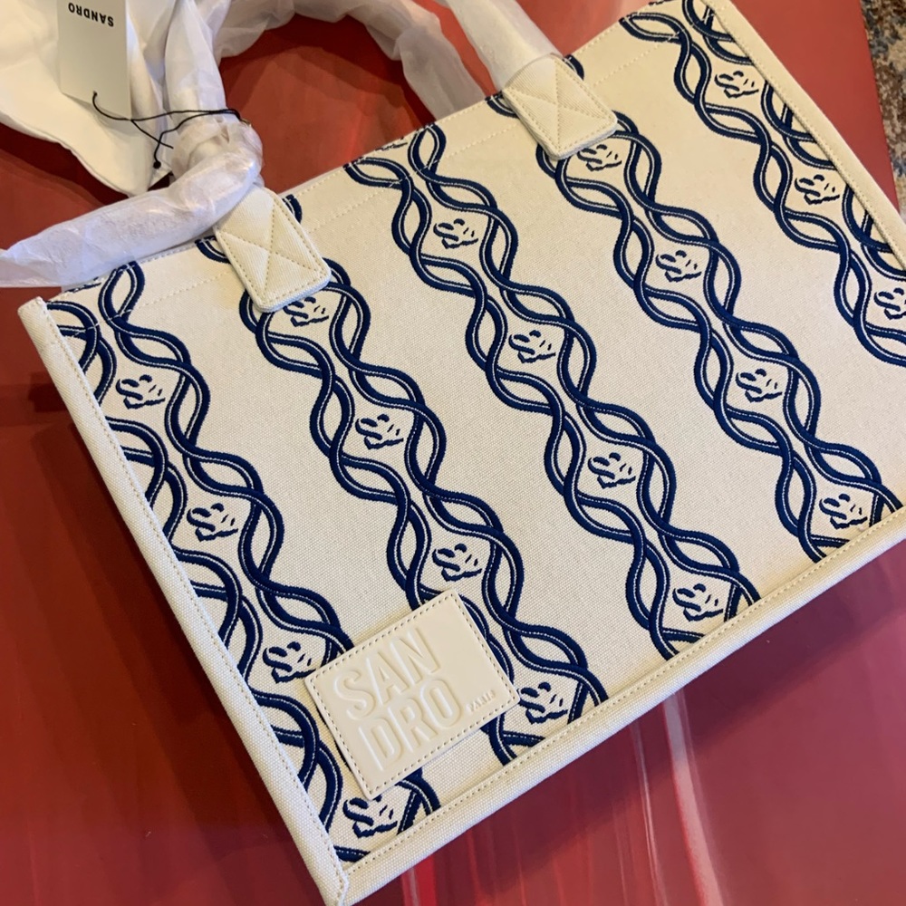 SANDRO monogram-printtote bag NWT - Picture 4 of 8